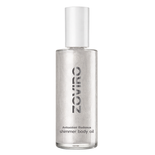 Antioxidant Shimmer Body Oil, Lightweight Body Oil with Vitamin C, CoQ10 & Resveratrol, Radiant Silver Shimmer, Fast-Absorbing, 3.38 fl oz (100 ml)