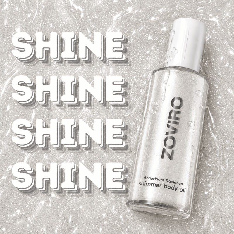 Antioxidant Shimmer Body Oil, Lightweight Body Oil with Vitamin C, CoQ10 & Resveratrol, Radiant Silver Shimmer, Fast-Absorbing, 3.38 fl oz (100 ml)