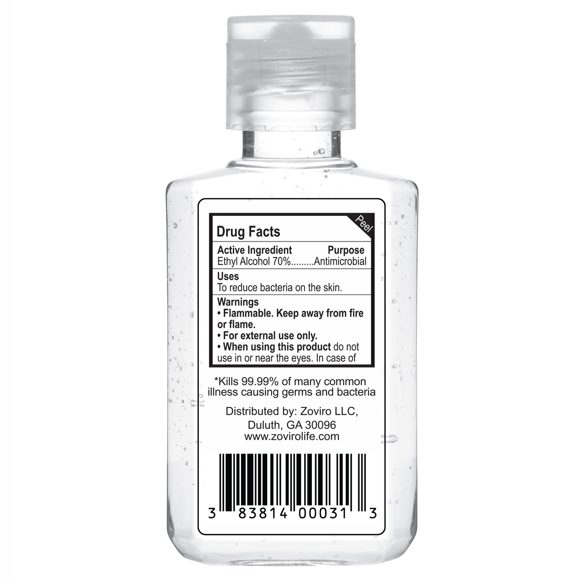 Hand Sanitizer Gel 1oz · 100 Pack